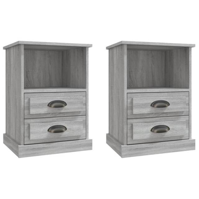 Berkfield Home Bedside Cabinets 2 pcs Grey Sonoma 43x36x60 cm - Size: 43 x 36 x 60 cm - image 1