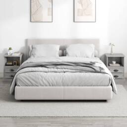 Berkfield Home Bedside Cabinets 2 pcs Grey Sonoma 43x36x60 cm - Size: 43 x 36 x 60 cm - thumbnail 3