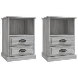 Berkfield Home Bedside Cabinets 2 pcs Grey Sonoma 43x36x60 cm - Size: 43 x 36 x 60 cm - thumbnail 1