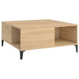 Berkfield Home Coffee Table Sonoma Oak 80x80x36.5 cm Engineered Wood in Brown - thumbnail 2