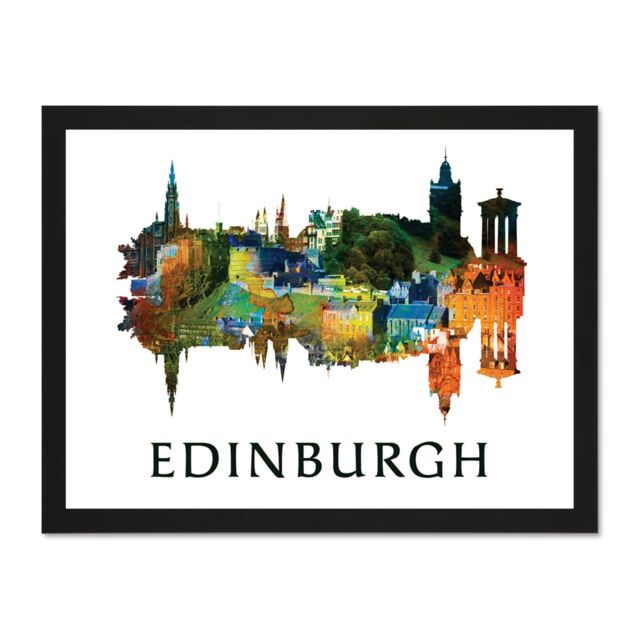"Artery8 Wall Art Print Edinburgh Symmetry Picture Art Large Framed Wall Décor Art in Light Oak - Size: W18"" x H24""" - image 1