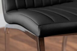 FurnitureboxUK Giovani 6-Seater Grey Glass Dining Table & 6 Isco Faux Leather Dining Chairs in Black - thumbnail 9