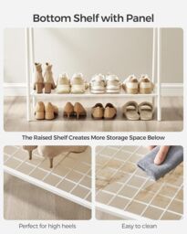 SONGMICS Metal Garment Rack with Shelf for Bedroom or Laundry in White - thumbnail 4