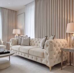 Sofaya Monaco Chesterfield Velvet Cushions Sofa 3 Seater Couch in Cream - thumbnail 4