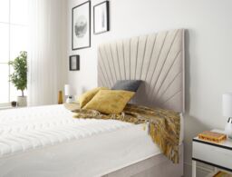 "Somnior Platinum Plush Velvet 32"" Upholstered Divan Bed Headboard in Silver - Size: King" - thumbnail 3