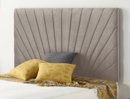 "Somnior Platinum Plush Velvet 32"" Upholstered Divan Bed Headboard in Silver - Size: King" - thumbnail 1