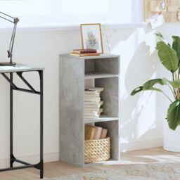 Berkfield Home Book Cabinet Concrete Grey 34x31x80 cm Engineered Wood - Size: 34 x 31 x 80 cm - thumbnail 3