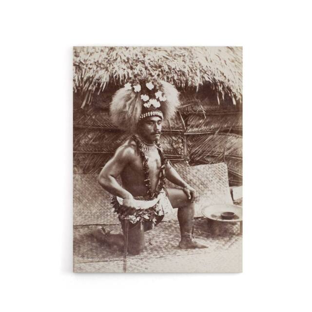 "Artery8 Burton Brothers Malietoa High Chief Mulianga Canvas Wall Art Print in Brown - Size: W12"" x H16""" - image 1