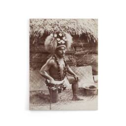 "Artery8 Burton Brothers Malietoa High Chief Mulianga Canvas Wall Art Print in Brown - Size: W12"" x H16""" - thumbnail 1