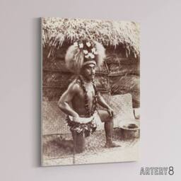 "Artery8 Burton Brothers Malietoa High Chief Mulianga Canvas Wall Art Print in Brown - Size: W12"" x H16""" - thumbnail 2