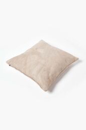 Homescapes Real Leather Suede Cushion with Feather Filling in Cream - Size: 45 cm x 45 cm - thumbnail 3