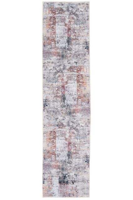 Kukoon Grey Distressed Abstract Hallway Runner Rug Non Slip & Washable - Size: 80 cm x 300 cm - image 1