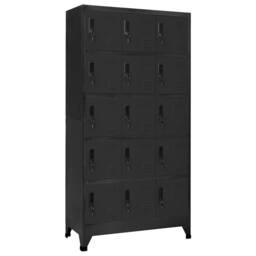 Berkfield Home Locker Cabinet Anthracite 90x40x180 cm Steel in Black - Size: 90 x 40 x 180 cm - thumbnail 1