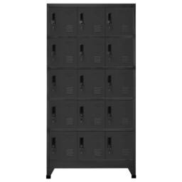 Berkfield Home Locker Cabinet Anthracite 90x40x180 cm Steel in Black - Size: 90 x 40 x 180 cm - thumbnail 2