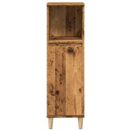 Berkfield Home Durable Bathroom Cabinet Old Wood 30x30x100 cm Engineered Wood in Brown - Size: 30 x 30 x 100 cm - thumbnail 4