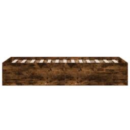 Berkfield Home Modern Bed Frame without Mattress Smoked Oak 100x200 cm in Brown - thumbnail 5