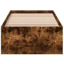 Berkfield Home Modern Bed Frame without Mattress Smoked Oak 100x200 cm in Brown - thumbnail 4