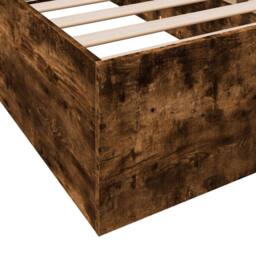 Berkfield Home Modern Bed Frame without Mattress Smoked Oak 100x200 cm in Brown - thumbnail 8