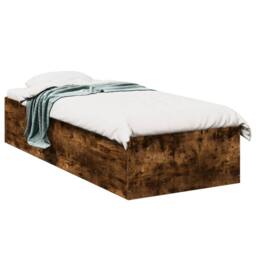 Berkfield Home Modern Bed Frame without Mattress Smoked Oak 100x200 cm in Brown - thumbnail 3