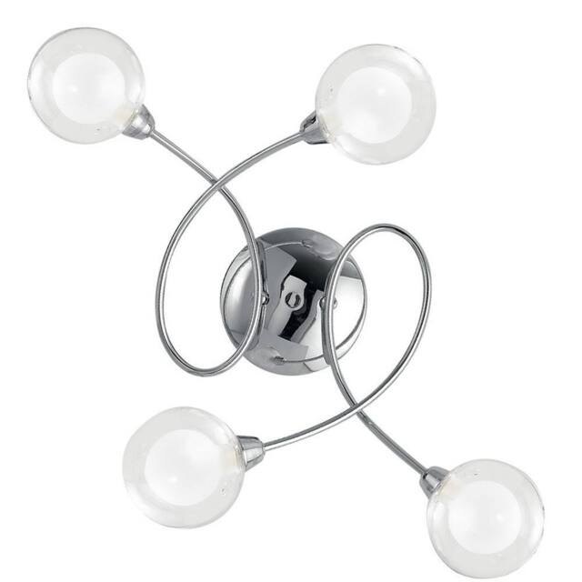 Netlighting BLOG 4 Light Multi Arm Semi Flush Ceiling light Chrome 60x44x19cm in Grey - Size: 60 x 44 x 19 cm - image 1