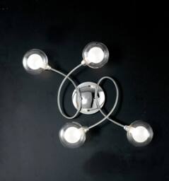 Netlighting BLOG 4 Light Multi Arm Semi Flush Ceiling light Chrome 60x44x19cm in Grey - Size: 60 x 44 x 19 cm - thumbnail 2