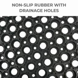 Ark Mat Heavy Duty Rubber Door Mat Non-Slip Wheelchair Friendly - 1.2m x 0.8m in Black - Size: 80 x 120 cm - thumbnail 9