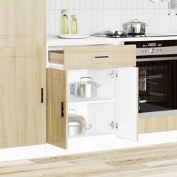 Berkfield Home Kitchen Base Cabinet¬†Porto Sonoma Oak Engineered Wood in Brown - thumbnail 3