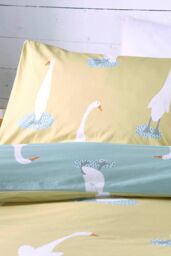 Fusion 'Puddles The Duck' Easy Care Reversible Duvet Cover Set in Yellow - Size: Double - thumbnail 3