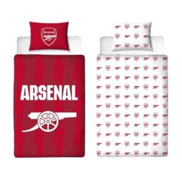 Arsenal FC Lightning Duvet Cover Set in Red - Size: Single - thumbnail 1
