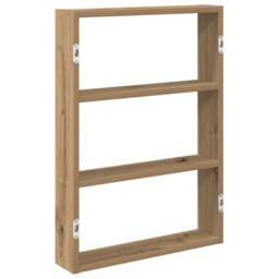 Berkfield Home Wall Shelf Artisan Oak 43x9x60 cm Engineered Wood in Brown - Size: 43 x 9 x 60 cm - thumbnail 6