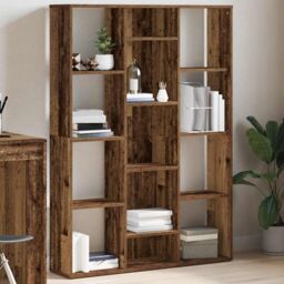 Berkfield Home Room Divider/Book Cabinet Old Wood 100x24x140 cm Engineered Wood in Brown - Size: 100 x 24 x 140 cm - thumbnail 4