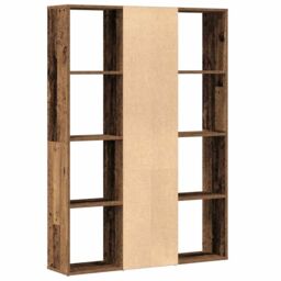 Berkfield Home Room Divider/Book Cabinet Old Wood 100x24x140 cm Engineered Wood in Brown - Size: 100 x 24 x 140 cm - thumbnail 6