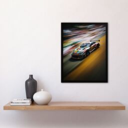 Artery8 Wall Art Print Motorsport Sports Car Racing Motion Blur Speed Artwork Art Framed - Size: A4 - thumbnail 4