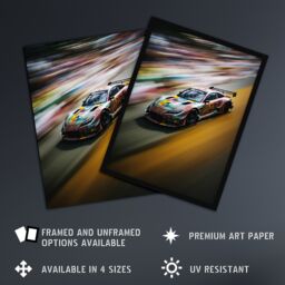 Artery8 Wall Art Print Motorsport Sports Car Racing Motion Blur Speed Artwork Art Framed - Size: A4 - thumbnail 2