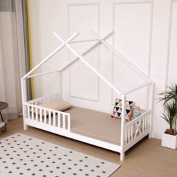Crazy Price Beds Ltd Kids Montessori White Wooden House Bed - Size: Single - thumbnail 4