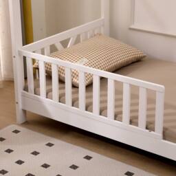 Crazy Price Beds Ltd Kids Montessori White Wooden House Bed - Size: Single - thumbnail 5