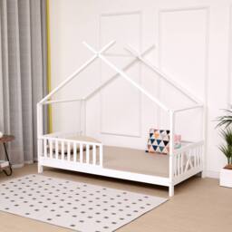 Crazy Price Beds Ltd Kids Montessori White Wooden House Bed - Size: Single