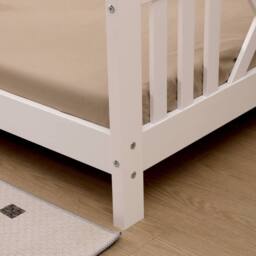 Crazy Price Beds Ltd Kids Montessori White Wooden House Bed - Size: Single - thumbnail 7