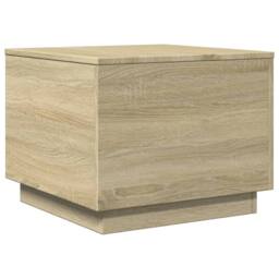Berkfield Home Coffee Table with LED Lights Sonoma Oak 50x50x40 cm in Light Tan - Size: 50 x 50 x 40 cm - thumbnail 3