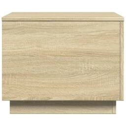 Berkfield Home Coffee Table with LED Lights Sonoma Oak 50x50x40 cm in Light Tan - Size: 50 x 50 x 40 cm - thumbnail 8