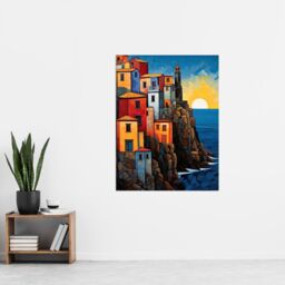 Artery8 Cinque Terre Coastal Sunrise Acrylic Painting Italy Fishing Villages Riomaggiore Manarola Corniglia Vernazza & Monterosso Extra Large XL - thumbnail 4