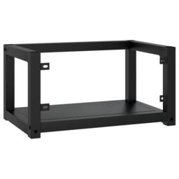 Berkfield Home Wall-mounted Bathroom Washbasin Frame Black 59x38x31 cm Iron - Size: 59 x 38 x 31 cm - thumbnail 5