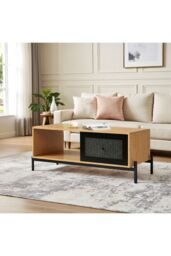 Living and Home Rattan Coffee Table with Storage for Living Room in Brown - thumbnail 9