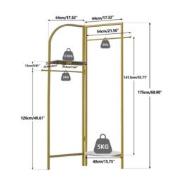 KORVIXA Freestanding Corner Clothing Racks in Gold - thumbnail 2