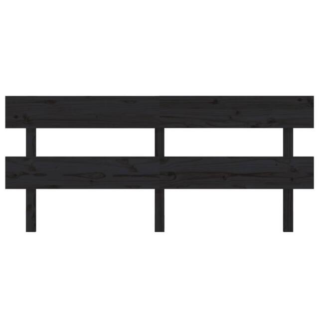 Berkfield Home Beautiful Bed Headboard Black 184x3x81 cm Solid Wood Pine - Size: 184 x 3 x 81 cm - image 1