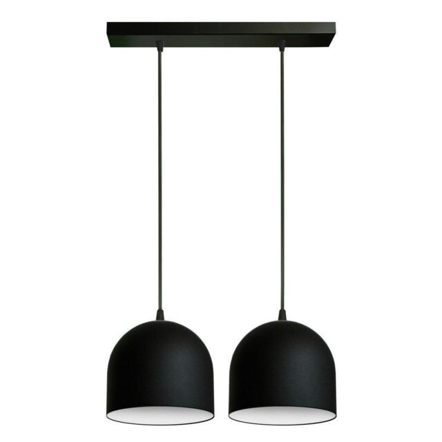 Netlighting Madison Straight Bar Pendant Ceiling Light Black White 42cm