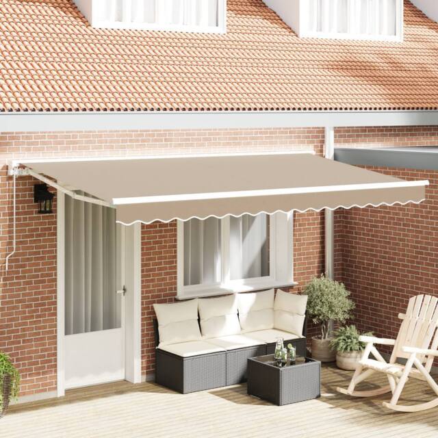 Berkfield Home Retractable Awning Manual Beige 400x200 cm Metal & Fabric - image 1