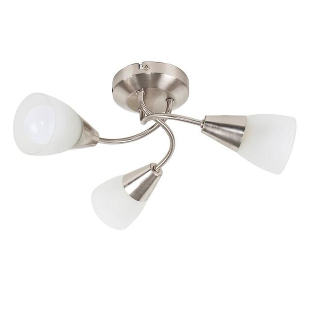 ValueLights Ricardo 3 Way Brushed Chrome Ceiling Bar Light in Metallic Silver - image 1