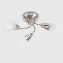 ValueLights Ricardo 3 Way Brushed Chrome Ceiling Bar Light in Metallic Silver - thumbnail 2