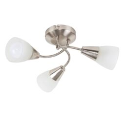 ValueLights Ricardo 3 Way Brushed Chrome Ceiling Bar Light in Metallic Silver